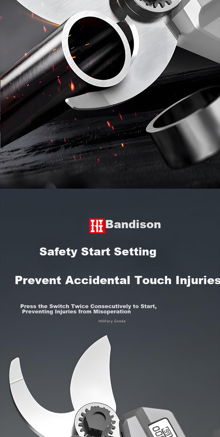 Bandison 21V Electric Pruning Shears High-Power Lithium Battery Garden Tree Branch Cutter Gardening Pruner 14
