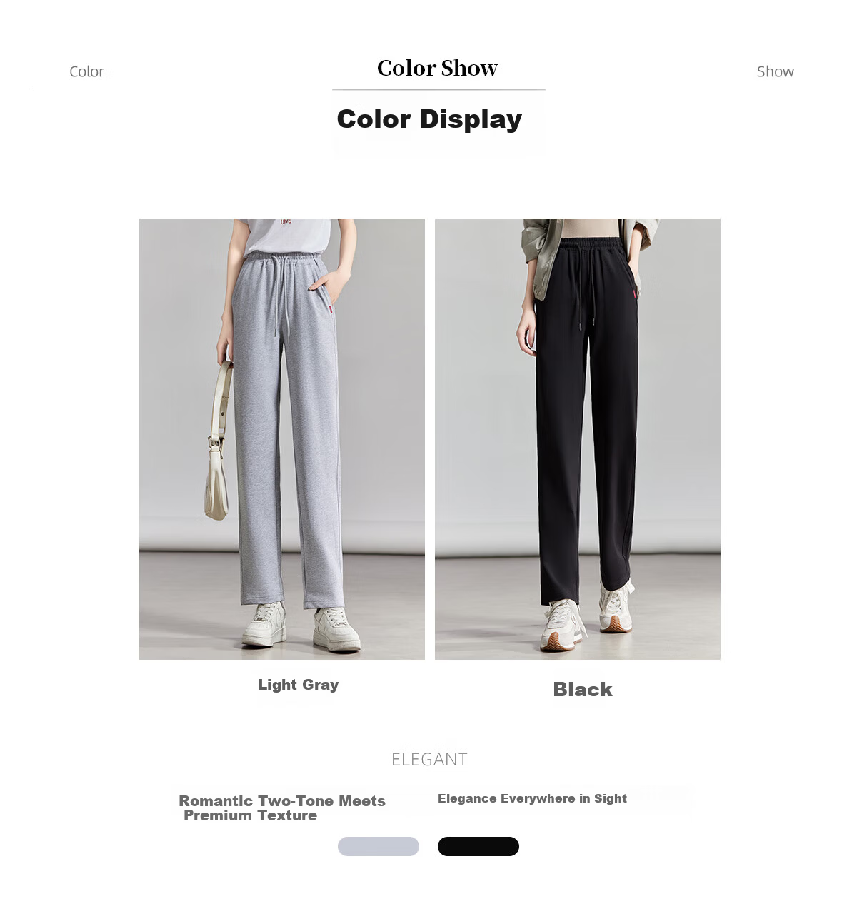 Chushen Spring Autumn Women's Elastic High Waist Slim Straight Korean Student Sweatpants Casual Pants S137R1257 6