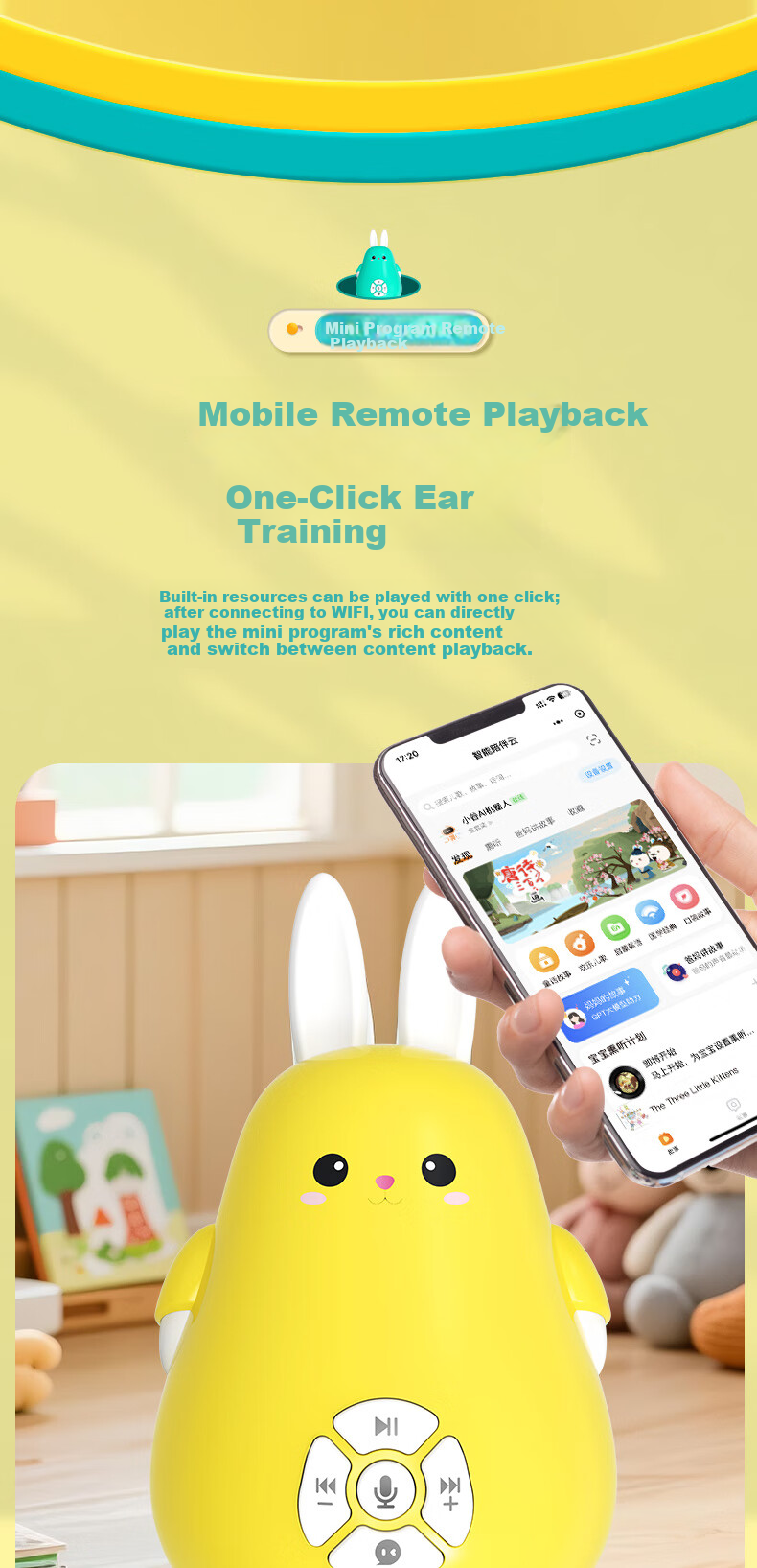 Wenquxing Story Machine AI Early Education Smart Rabbit Birthday Gift 0-6 Years Enlightenment Large Model Nursery Rhymes Stories Songs Wonderful Encyclopedia Smurfs Z2D 12