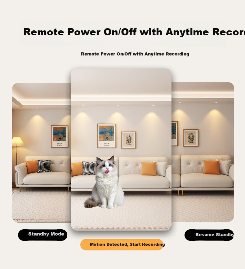 Leiwei Wireless Battery-Powered Home Camera WiFi Remote Monitoring 360° Panoramic Night Vision Mini HD Micro Video Recording Device 5
