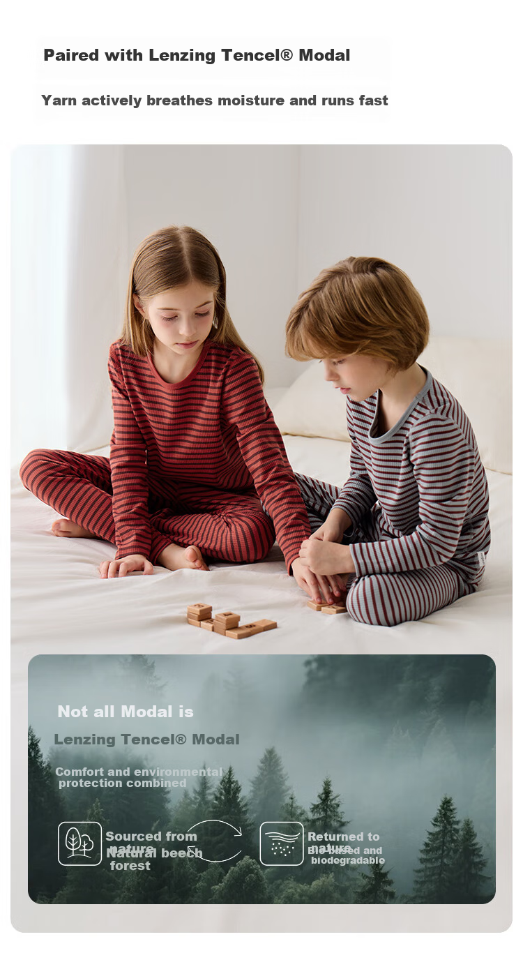 Junejunior [babylove Sub-brand] Children's Homewear Set Spring and Autumn Boys Girls Modal Autumn Clothes Air Conditioning Suit 3