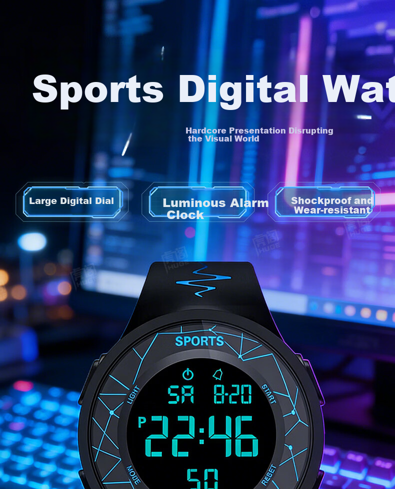 HUGE Korean Style Simple Digital Watch for Men Women Students Kids Youth Sports Colorful Waterproof Couple Wristwatch 1