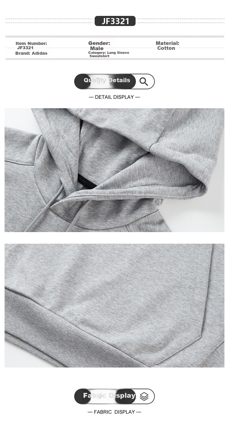 Adidas Men's Pullover Trendy Windproof Fashion Knit Hoodie JF3321 3