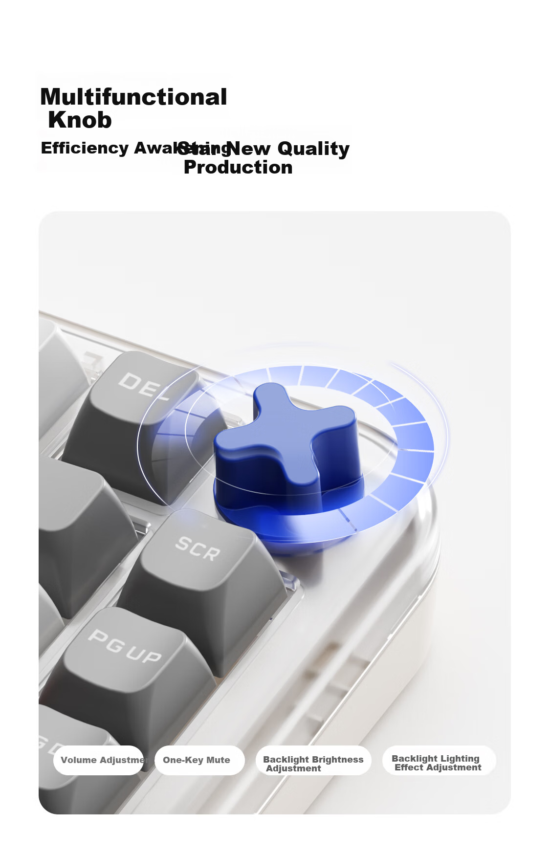 AUSDOM K75 Wireless Keyboard Three-Mode Bluetooth Wired Multifunctional Screen Display Mechanical Feel RGB Office Gaming E-sports Computer Laptop Universal Amber 75-Key Colorful 4