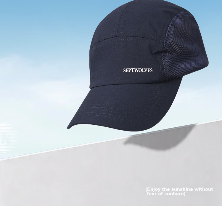 Seven Wolves Men's Baseball Cap Casual Versatile Sun Hat Quick-Dry Adjustable Large Size Breathable Duckbill Cap 2