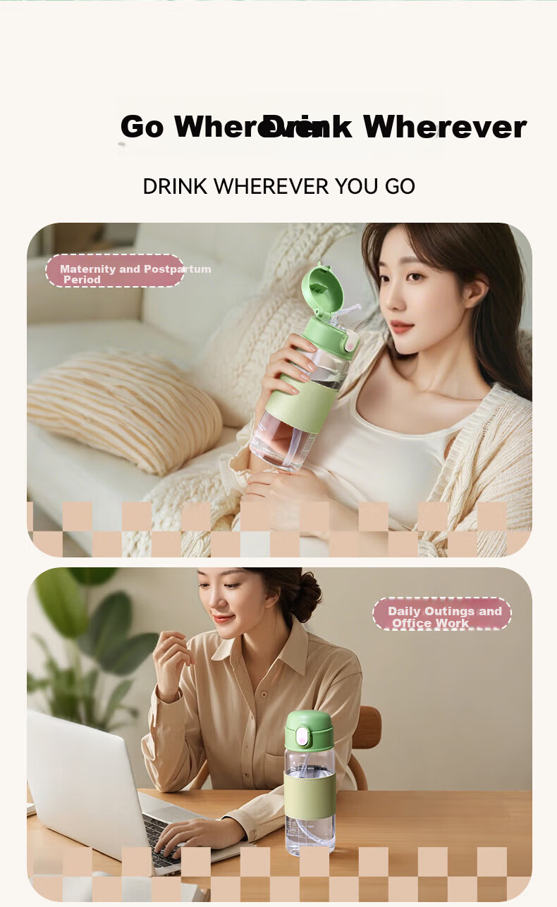 Sidomi Straw Cup Maternity and Pregnancy Glass Water Cup with Measurement for Elderly Bedridden Patients Adult Drinking Cup 19