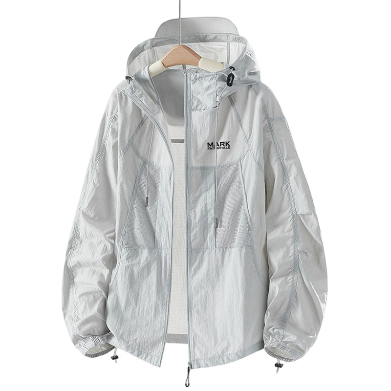 MARK FAIRWHALE Unisex Summer Ice Silk Sunscreen Jacket Lightweight Breathable UPF50+ UV Protection Loose Fit Coat for Men