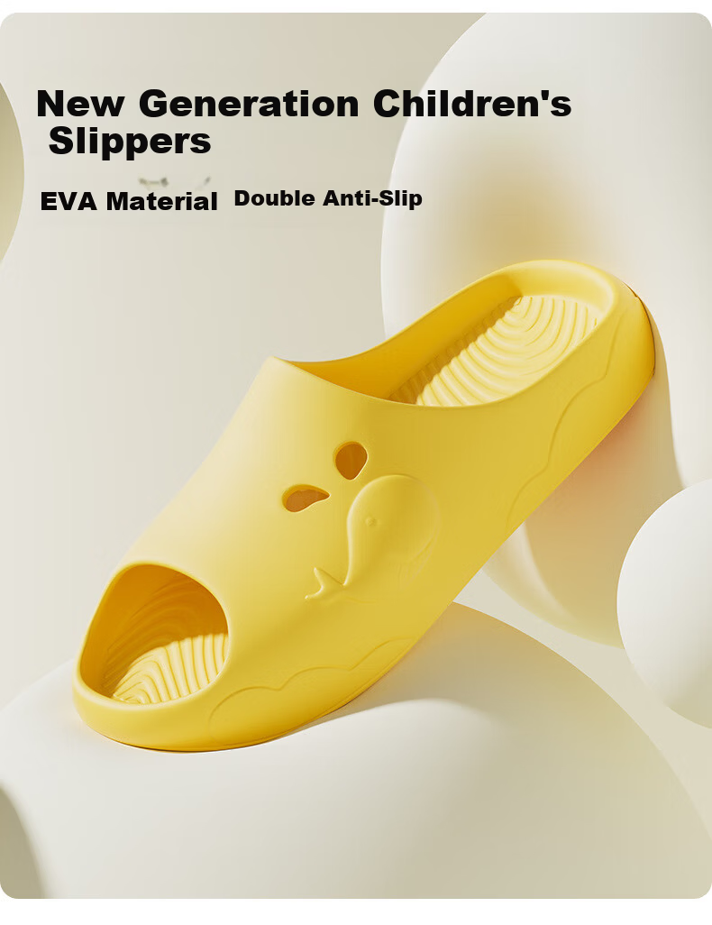 GUOLUOFEI Non-Slip Children's Slippers Summer Boys and Girls Cartoon Bathroom Bathing Large Kids Cool Slippers Navy Blue Size 27-28 2