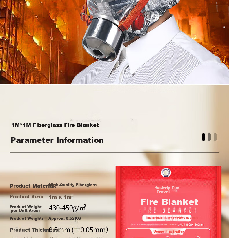 Quxing Firefighting Kit Emergency Rescue Bag Gas Mask Fire Blanket Fire Extinguisher Fire Self-Rescue Escape 8-Piece XF10 8