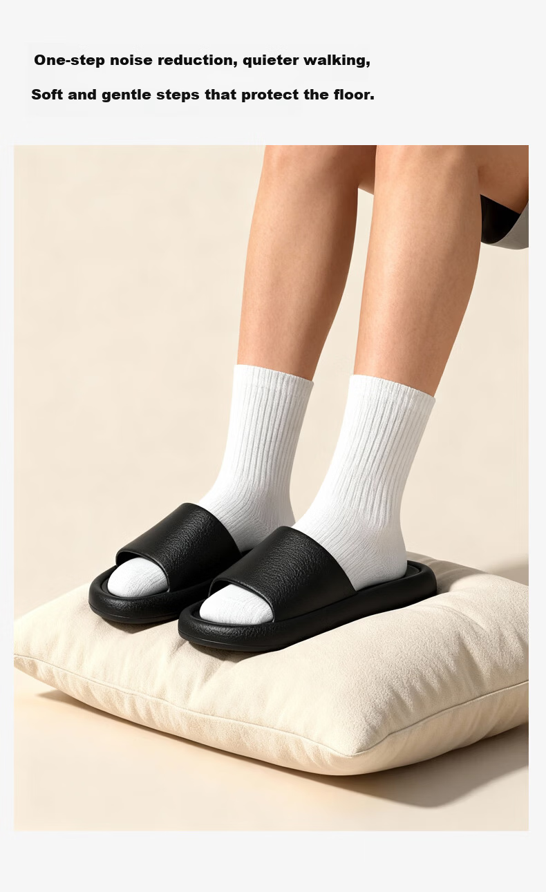 Qiumuxi Couples EVA Home Slippers Non-Slip Soft Bathroom Shower Comfortable Cool Slippers Coffee Color Size 36-37 9
