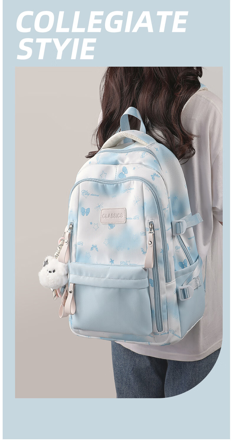 YUYULA Women's Fashion Large Capacity Backpack Lightweight High-Value School Bag for Elementary to University Students Travel Laptop Bag 1