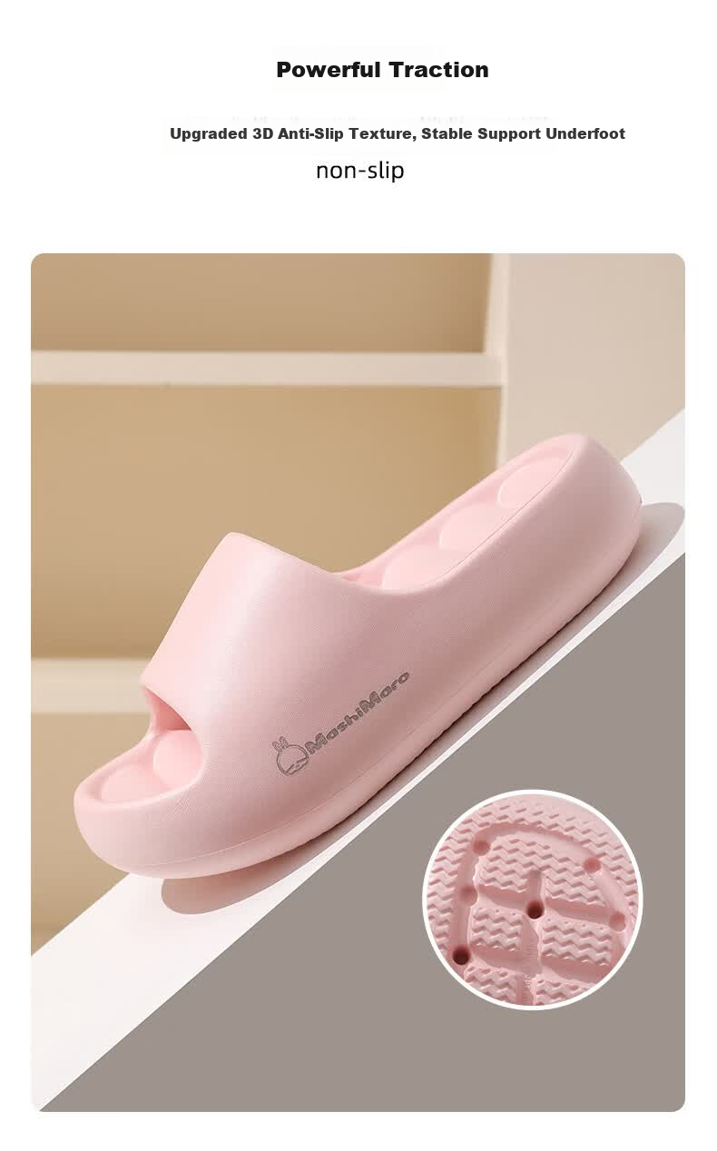 MashiMaro Women's Thick-Soled Platform Slippers, Height Increasing, Non-Slip Indoor Home Bathroom Shower Slippers MV094 8