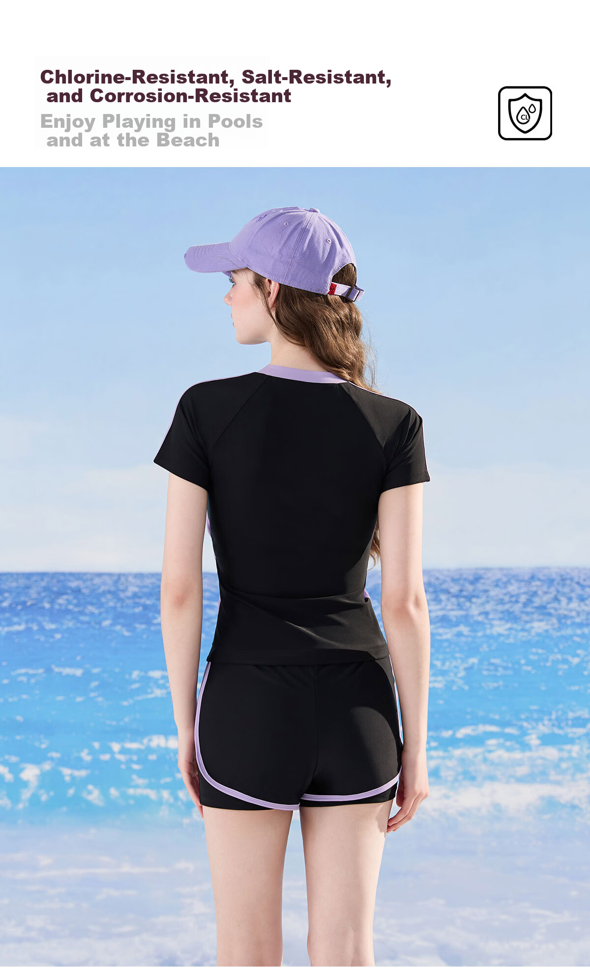 Disney Women's Two-Piece Swimsuit Set Beach Vacation Sun Protection Slimming Tummy Control Swimwear D16019S2G Black 2XL 9