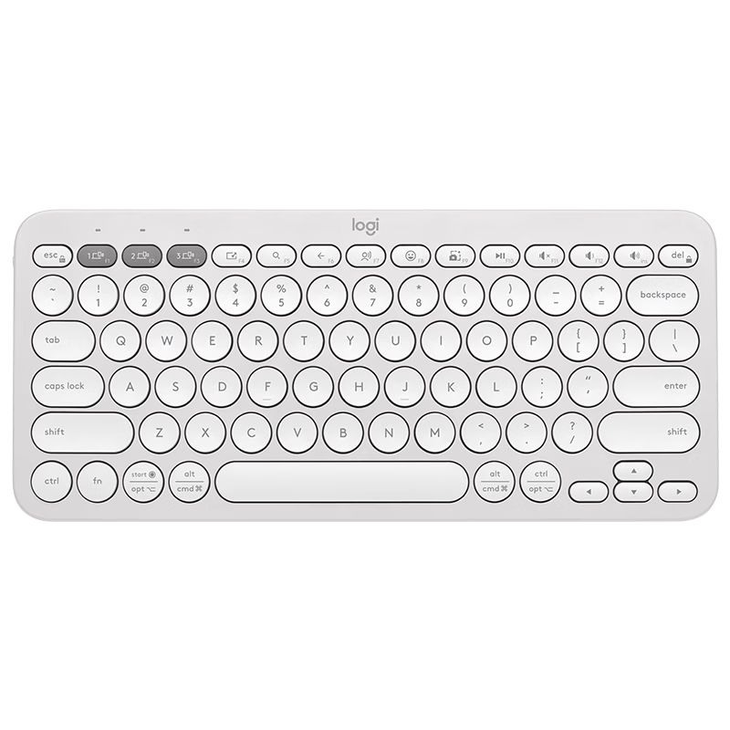Logitech K390 Enterprise Wireless Bluetooth Keyboard Upgraded K380 Mac Laptop Tablet iPad Quiet Keyboard Multi-Device Ultra-Thin Home Use 79 Keys White