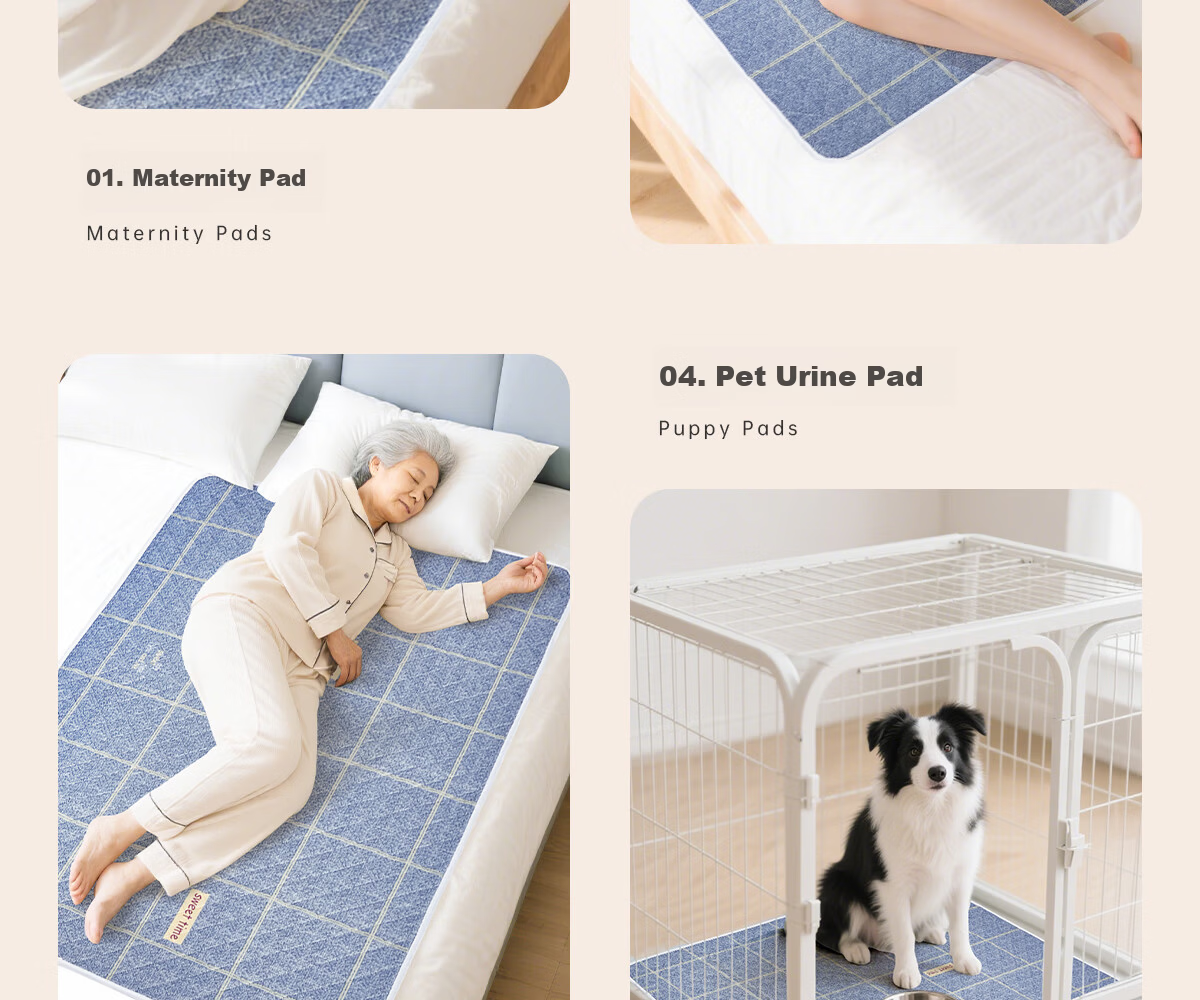 Anke New Waterproof Washable Urine Pad Upgraded Non-Slip Thickened Breathable Adult Elderly Care Mat 70*90cm 5
