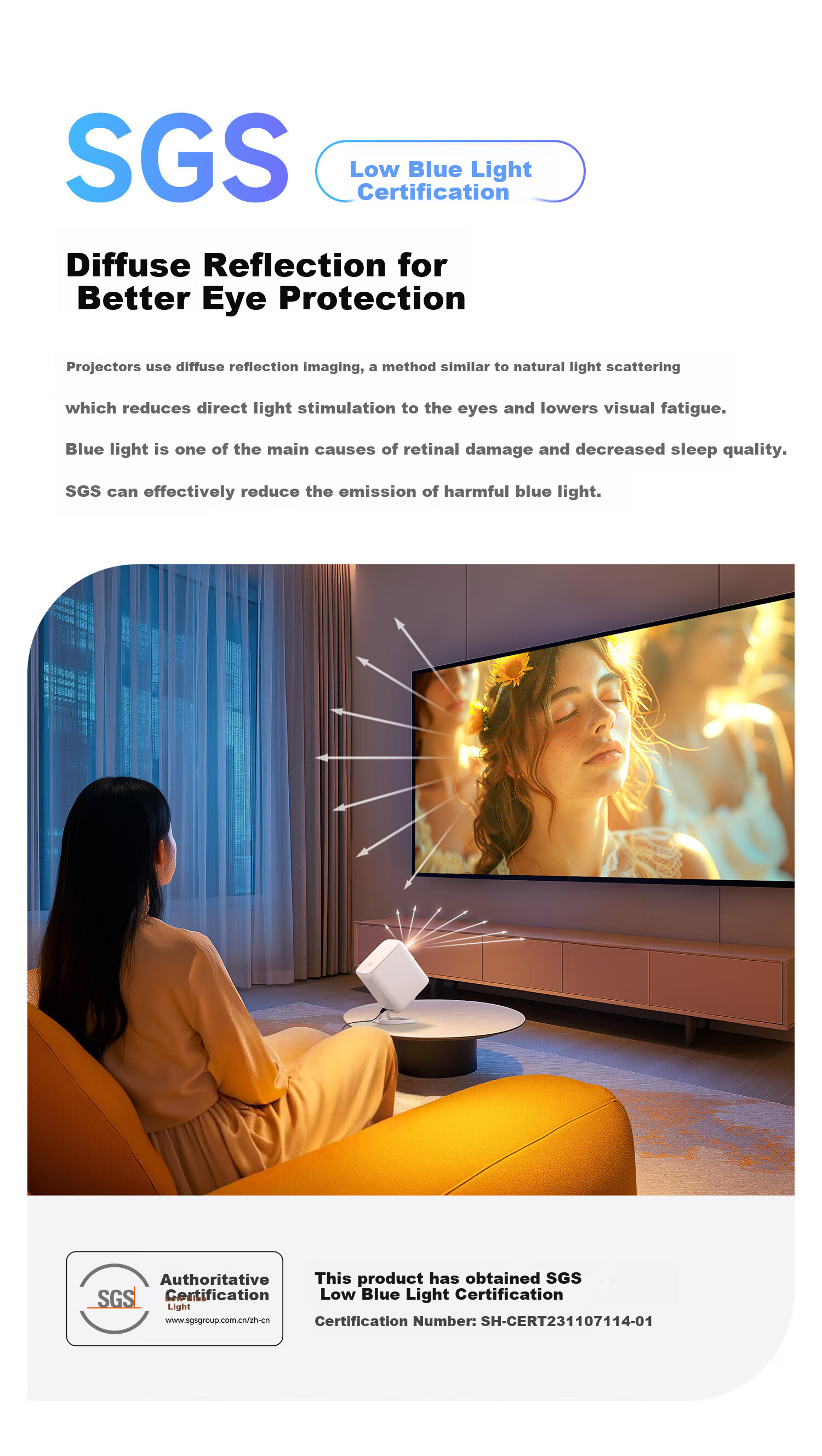 Haqu K2 Youth Edition PTZ Projector Home Use True 1080P Portable Smart Bedroom Projector (Gaming Low Latency 210° Adjustable PTZ) 7