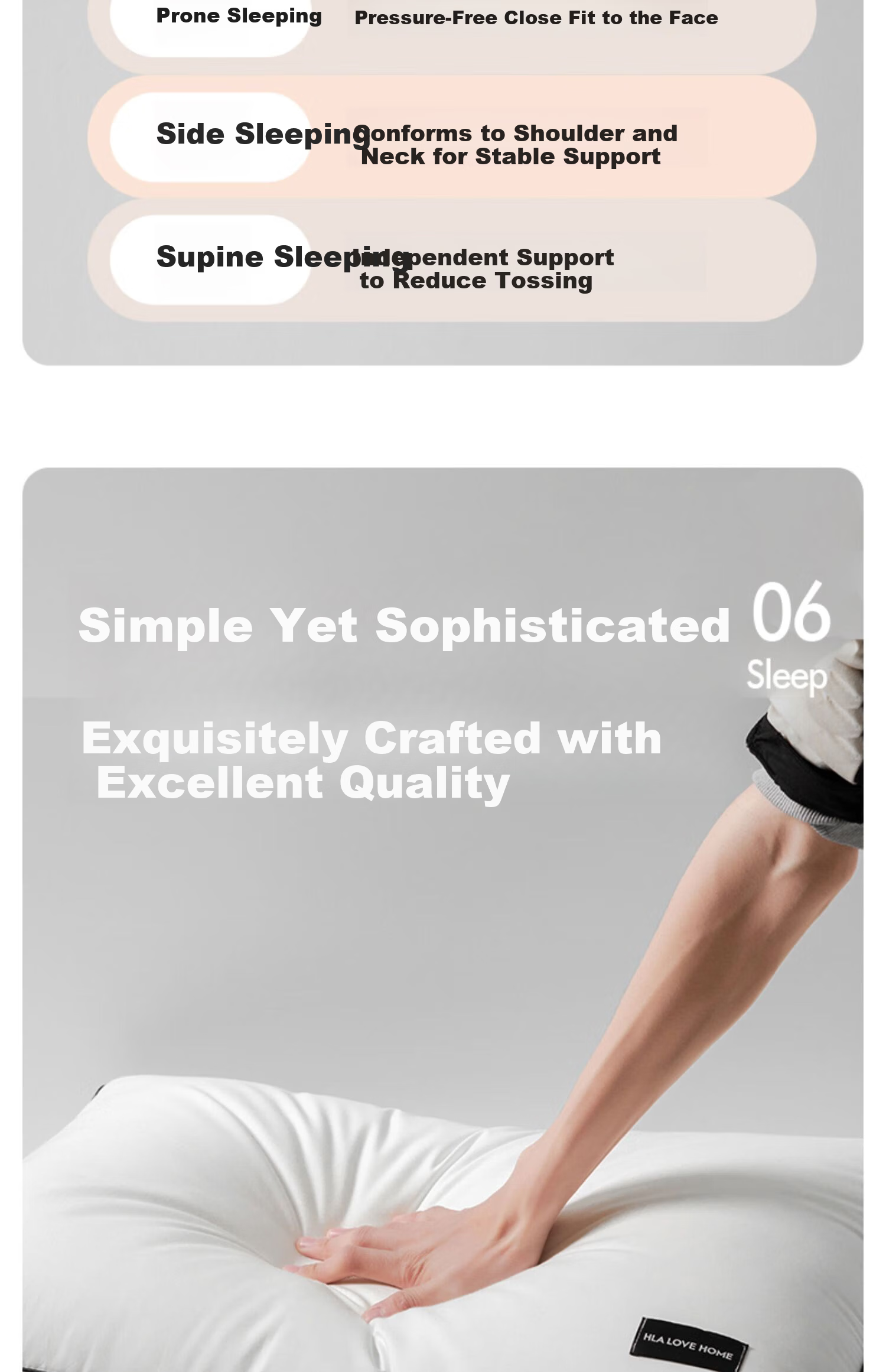 HLA A-Class Pure Cotton Three-Protection Pillow Core Antibacterial Anti-Mite Oil-Resistant Fiber Pillow Low Pillow for Sleeping Single Pack 12