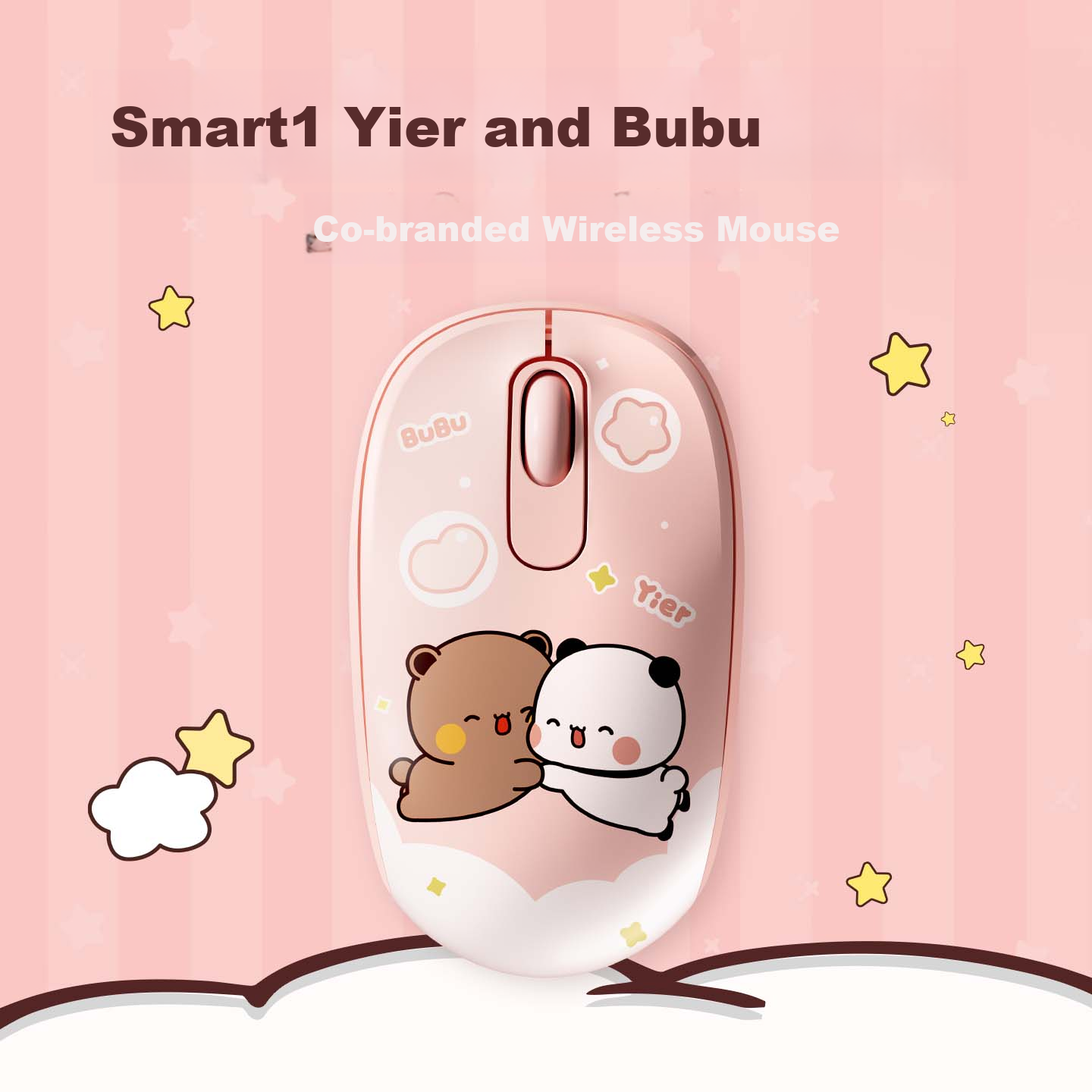 AKKO Ichini and Bubu Collaboration Smart 1 Wireless Mouse for Women High-Value 2.4G Portable Laptop Silent Office Mouse Battery-Powered Model