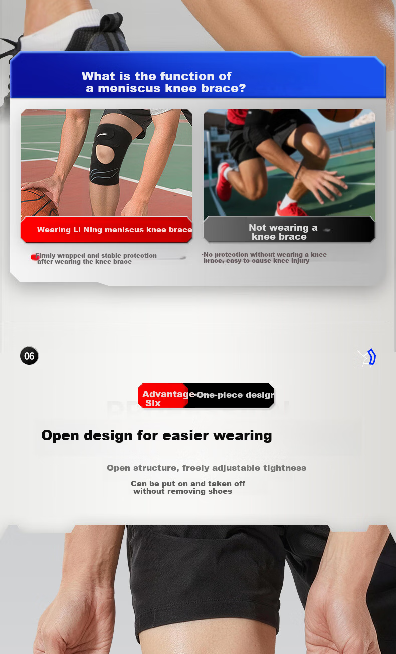 Li-Ning Knee Pads Summer Lightweight Protective Meniscus Injury Prevention Unisex Arthritis Support for Mountaineering Basketball Badminton Running 15