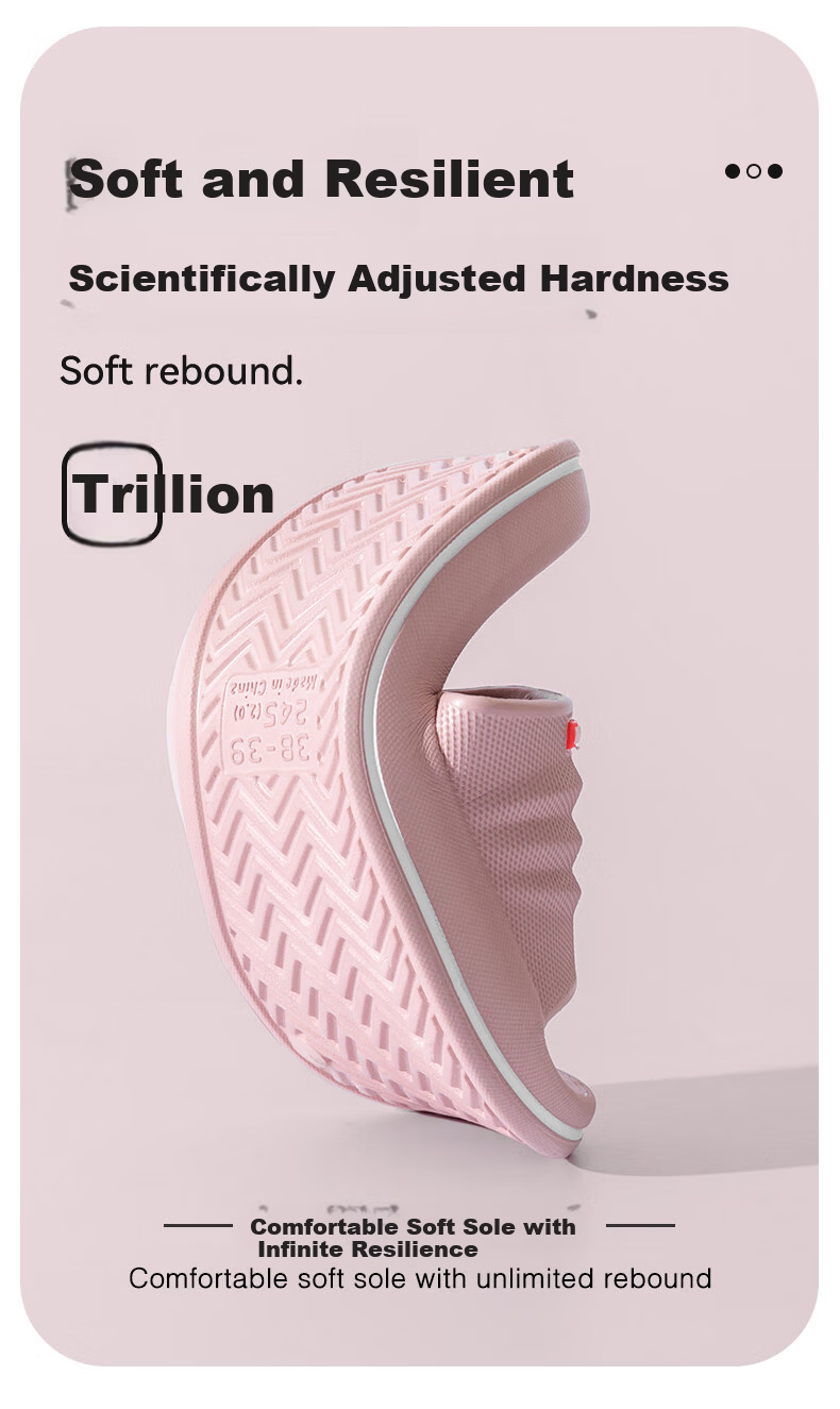 OHMYK Non-Slip Slippers for Men Summer Outdoor Indoor Bathroom Thick Sole EVA Sandals for Women Pink Size 36-37 6