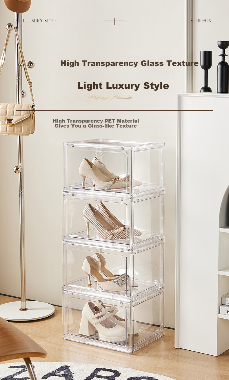 Jiekou Foldable Shoe Box Storage Rack, No Installation Required, Dust-Proof And Moisture-Proof, Simple Organizer for Entryway, 2 Columns with 16 Compartments 4