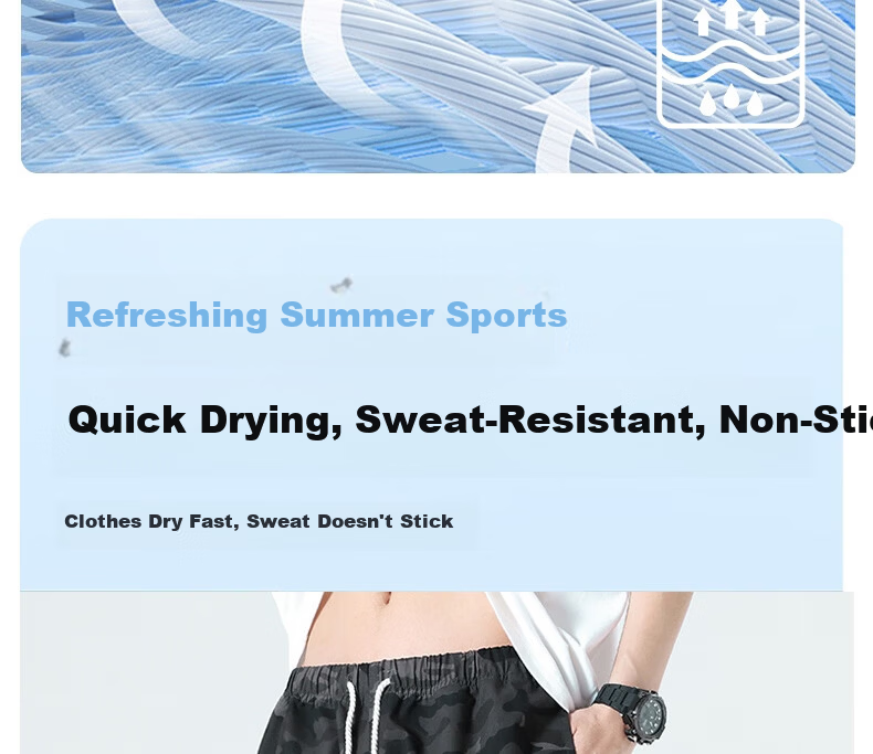 LangSha Men's Summer Breathable Lightweight Loose Casual Outdoor Quick-Dry Running Fitness Ice Silk Shorts 8