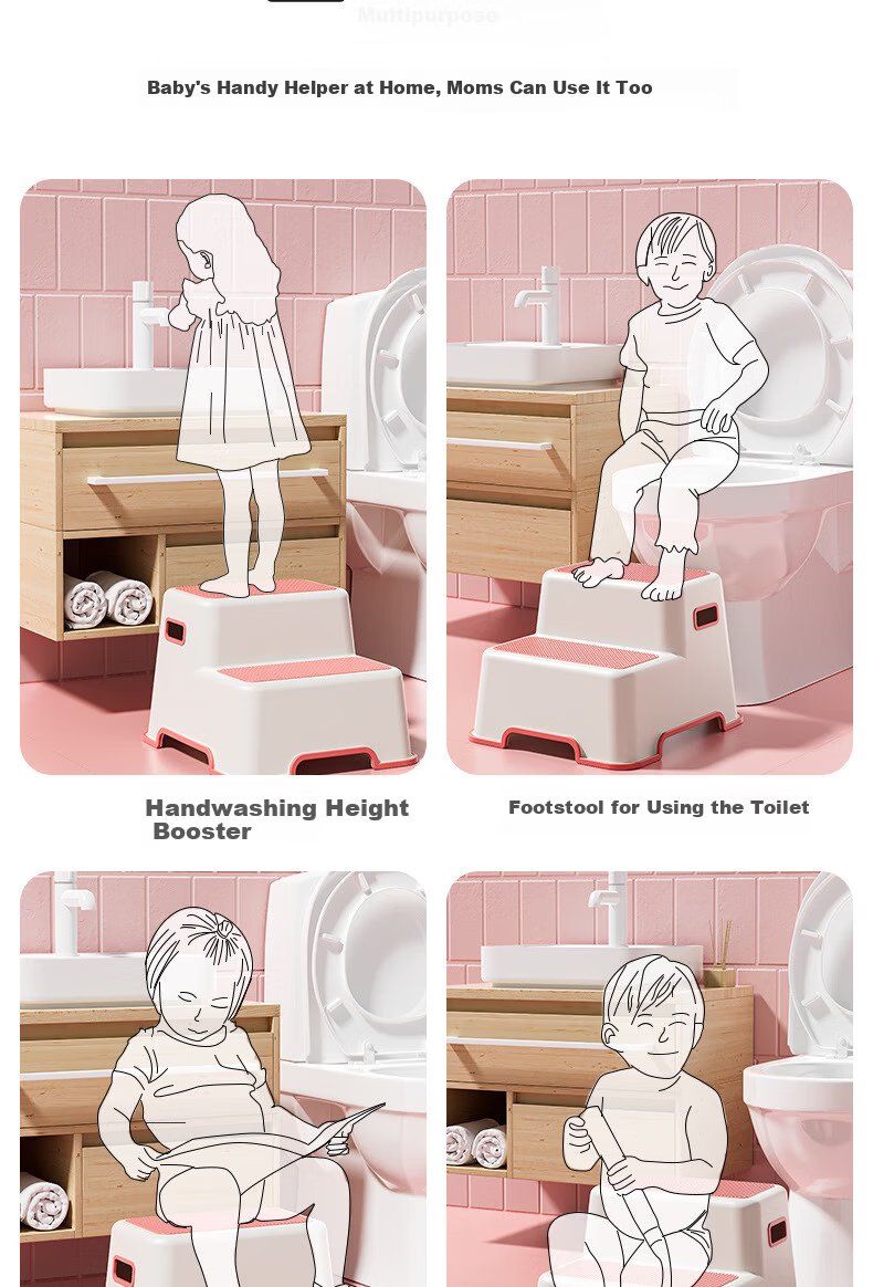 Youjia Liangpin Toilet Aid Children's Stair-Step Potty Seat Baby Step Stool 3-in-1 3
