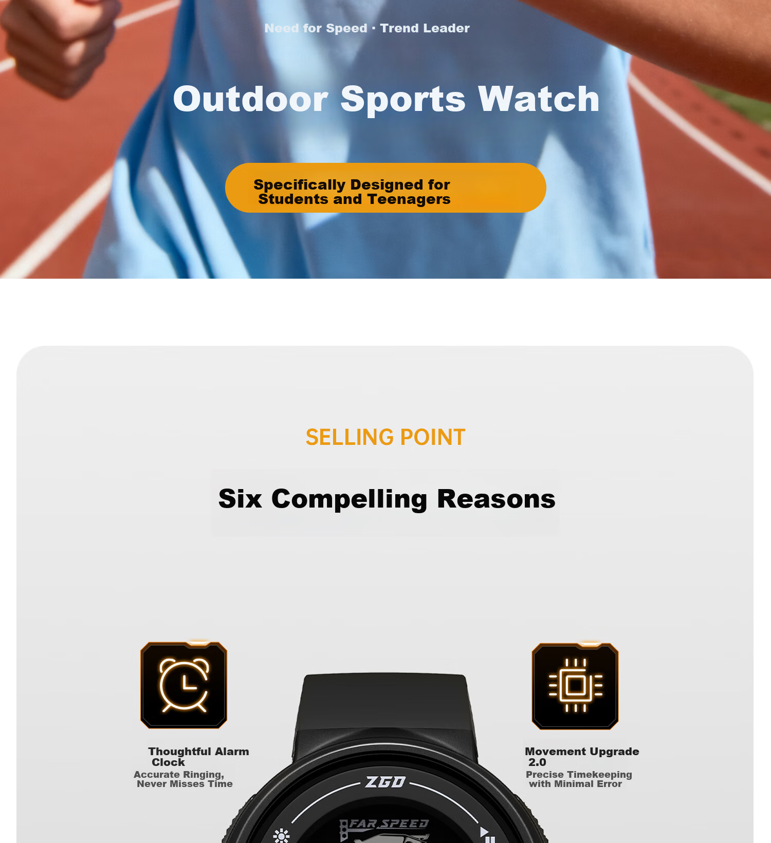 ZGO Sports Outdoor Multifunctional Electronic Watch Military Enlistment Tactical Student Watch for Middle and High School Students 855 1