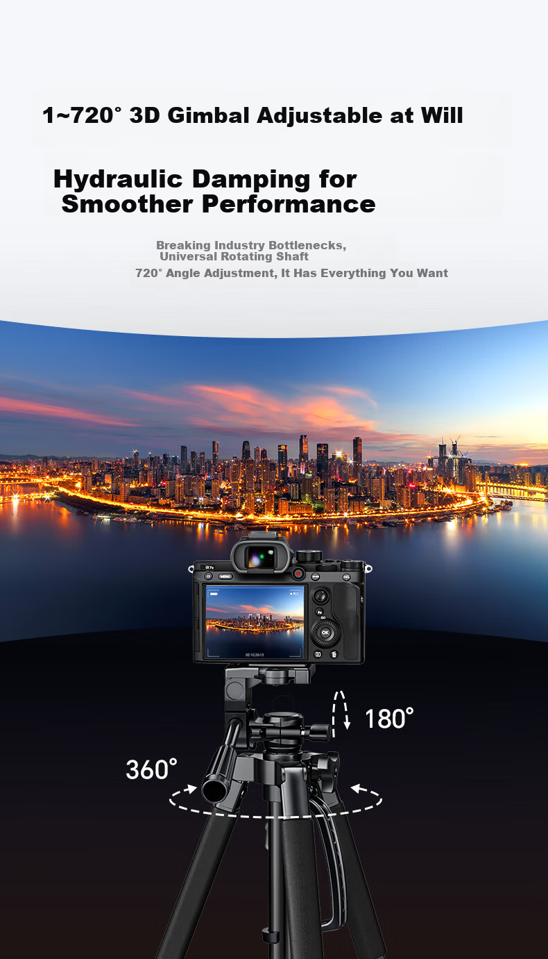 Yangfeisi [Hot Sale 100K+ | 1.5m Aluminum Alloy] Tripod Camera Stand Portable DSLR Phone Live Streaming Tripod Photography Head Outdoor Shooting Compatible with Nikon Canon 14