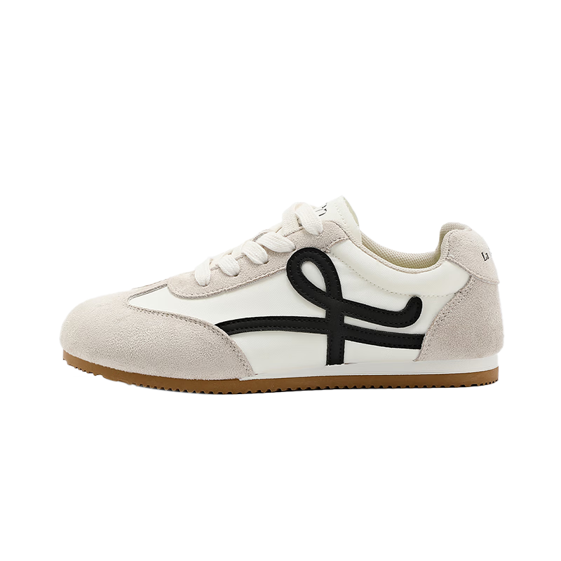 La Chapelle Women's Derby Shoes New Summer Soft Sole Versatile Sports Popular Sneakers 869Z Beige Gray Black - Height Increasing, Size 39