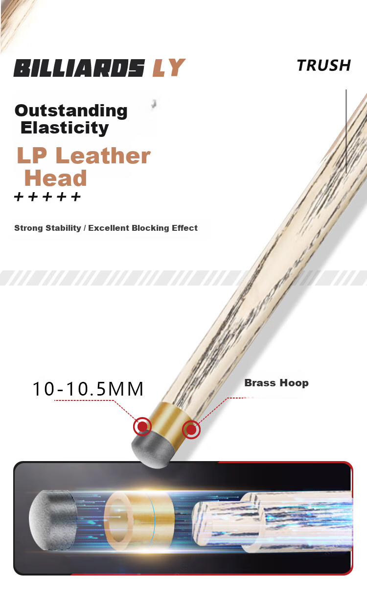 Wisdomon Cue Stick Solid Shaft Chinese Style Black 8-Ball Room Professional Cue Small Tip 10MM 3