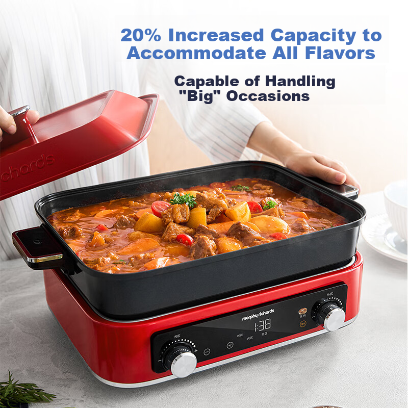 Morphyrichards 4th Generation Multifunctional 6L Electric Hot Pot Steamer Cooker MR9288 White Standard Edition
