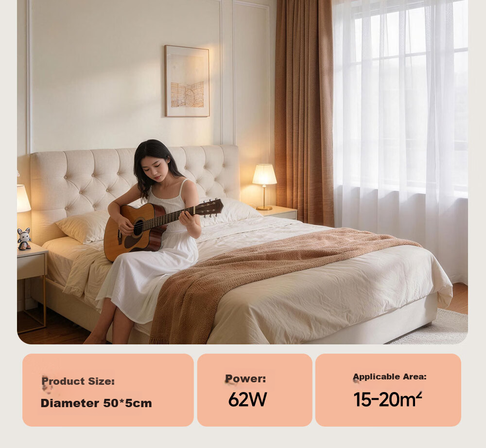 Kuka LED Ceiling Light Eye Protection PR Light Source Living Room Bedroom Lighting 40cm Round - Three Colors [Installation Included] 39