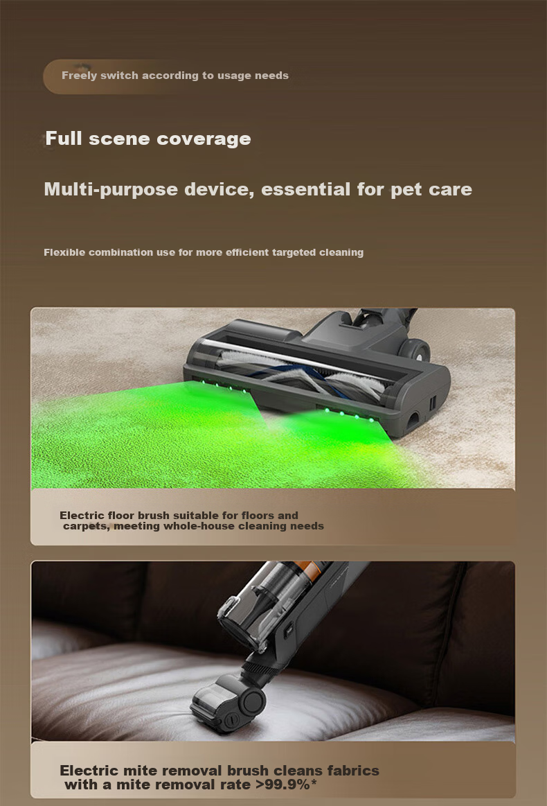 Haier Vacuum Cleaner with Self-Dust Collection Base HF3 Home Handheld Wireless High Suction Dust Collector Green Light Mite Removal Hair Anti-Tangle Holiday Gift HSC-SA301D 21
