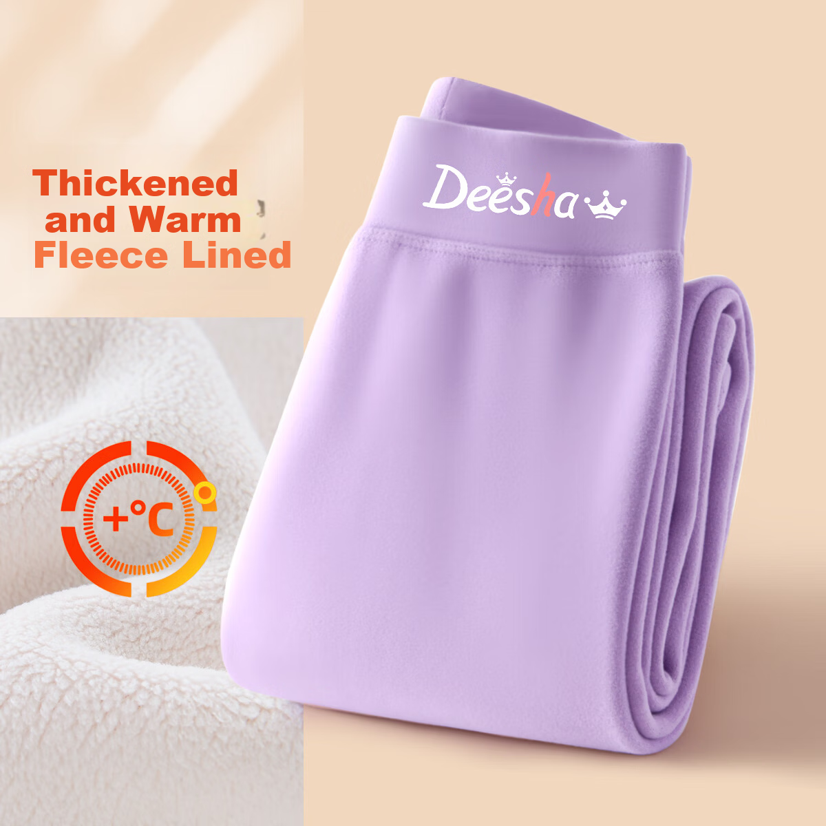 DEESHA Kids Thermal Pants High-Waist Fleece-Lined Leggings for Girls Autumn Winter Thickened School Uniform Essential