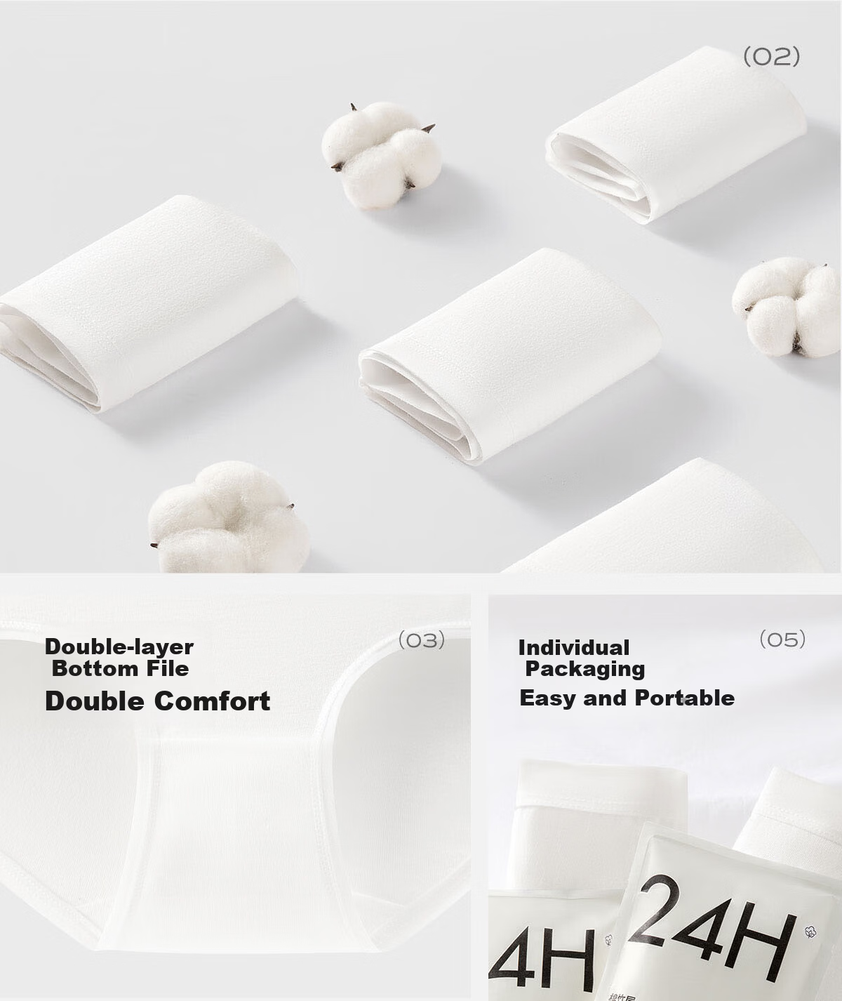 Mianzhuwu Disposable Women's Cotton Underwear Travel Wash-Free Portable Daily Use Sterile Individually Packaged Menstrual Postpartum Shorts 8 Pieces 13