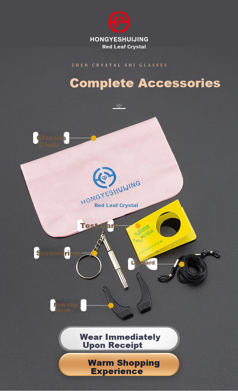 HONGYE Crystal Men's Sunglasses with Crystal Stone, Tea Crystal Stone, Sun Protection, Driving, Middle-aged and Elderly, Donghai Fashion 5