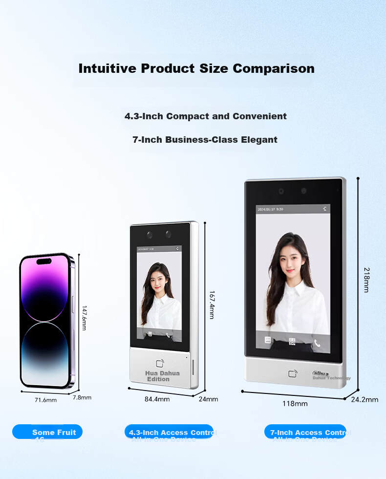 Dahua Facial Recognition Access Control All-in-One Machine Enterprise WeChat Co-branded Attendance Machine 7-inch Large Touch Screen Wired Network Face and Card Attendance K71 3