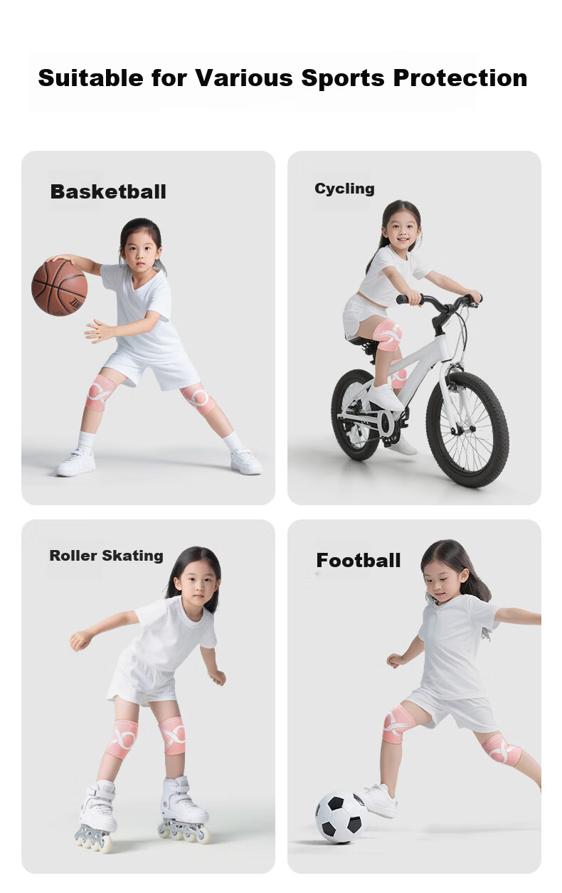 Nailikes Professional Kids Sports Knee and Elbow Pads for Football Running Basketball Joint Protection Anti-Fall Pink Size S 10