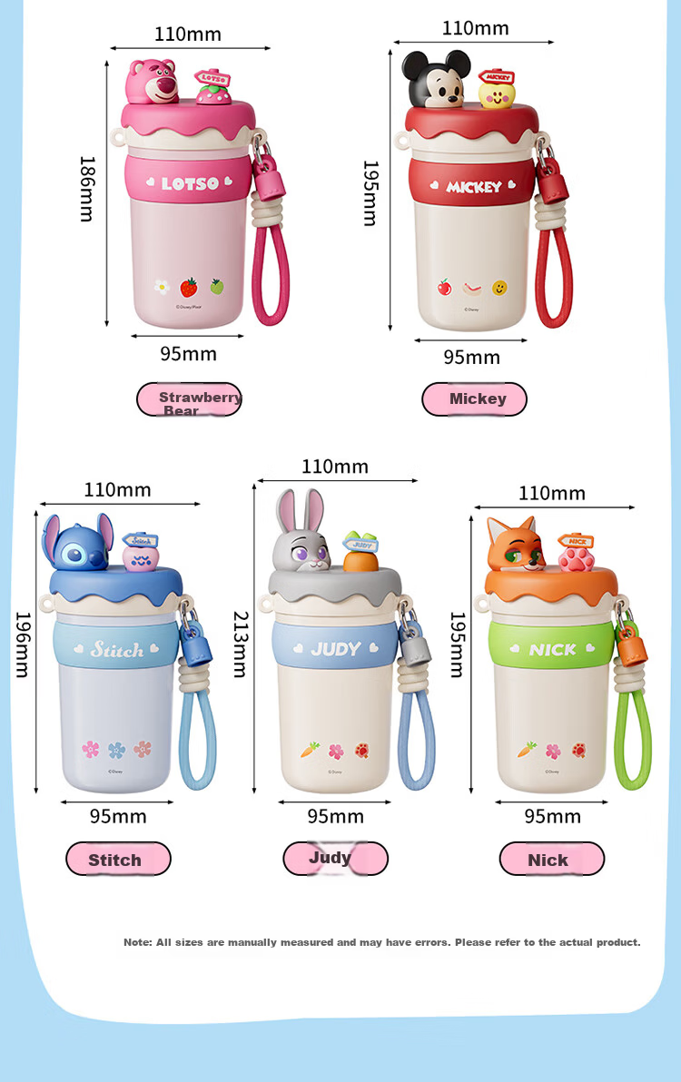 Disney Insulated Straw Water Bottle for Women 316 Stainless Steel High-Quality Student Kids Portable 520mL Mickey 17