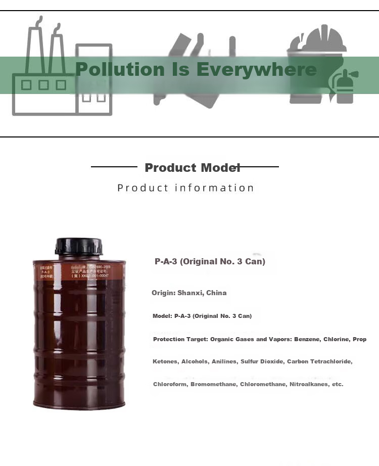 Hulidun Level 3 Gas Filter Canister for Gas Mask, Toxic Gas Protection, Hydrogen Cyanide Resistant, No.1 Filter Canister 4
