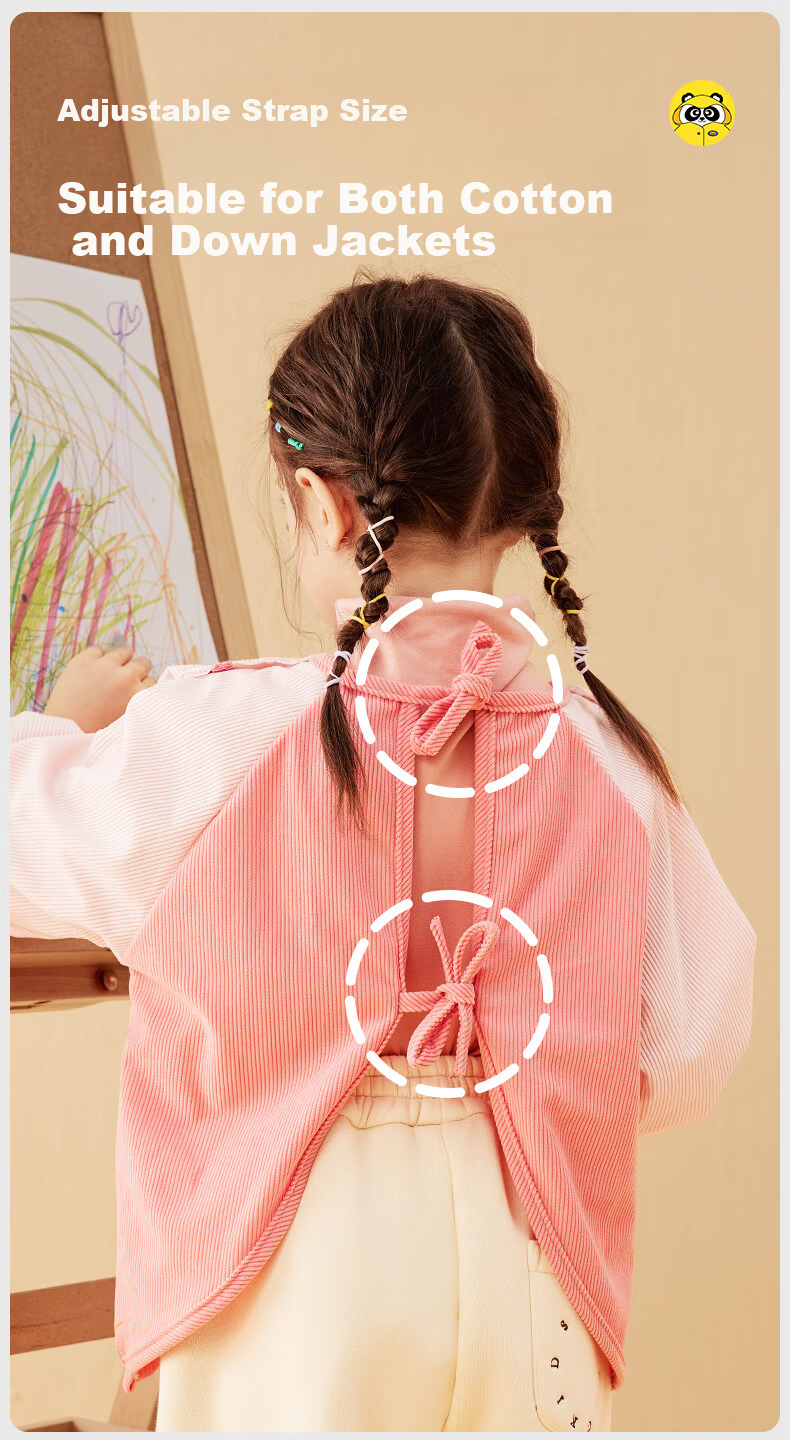 Mumeng Kids Apron Baby Feeding Bib Splash-proof Waterproof Anti-dirty Autumn Winter Reversible Unicorn Size M 12