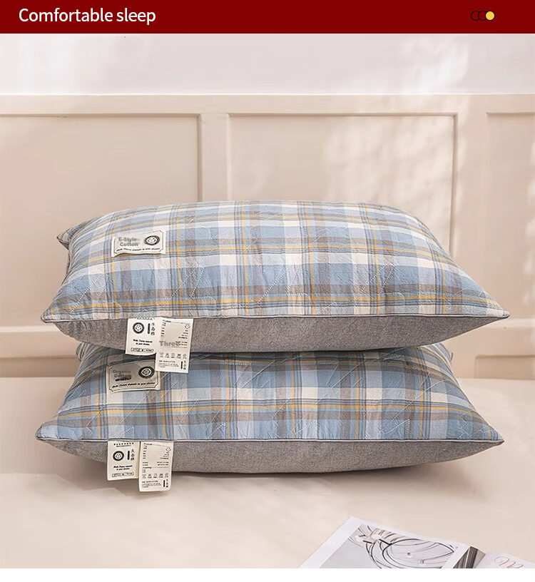 MUJI Workshop Muji Fabric Pillow Core Cotton Home Neck Protection Hotel Pillow Adult Sleeping Special Low Blue 8