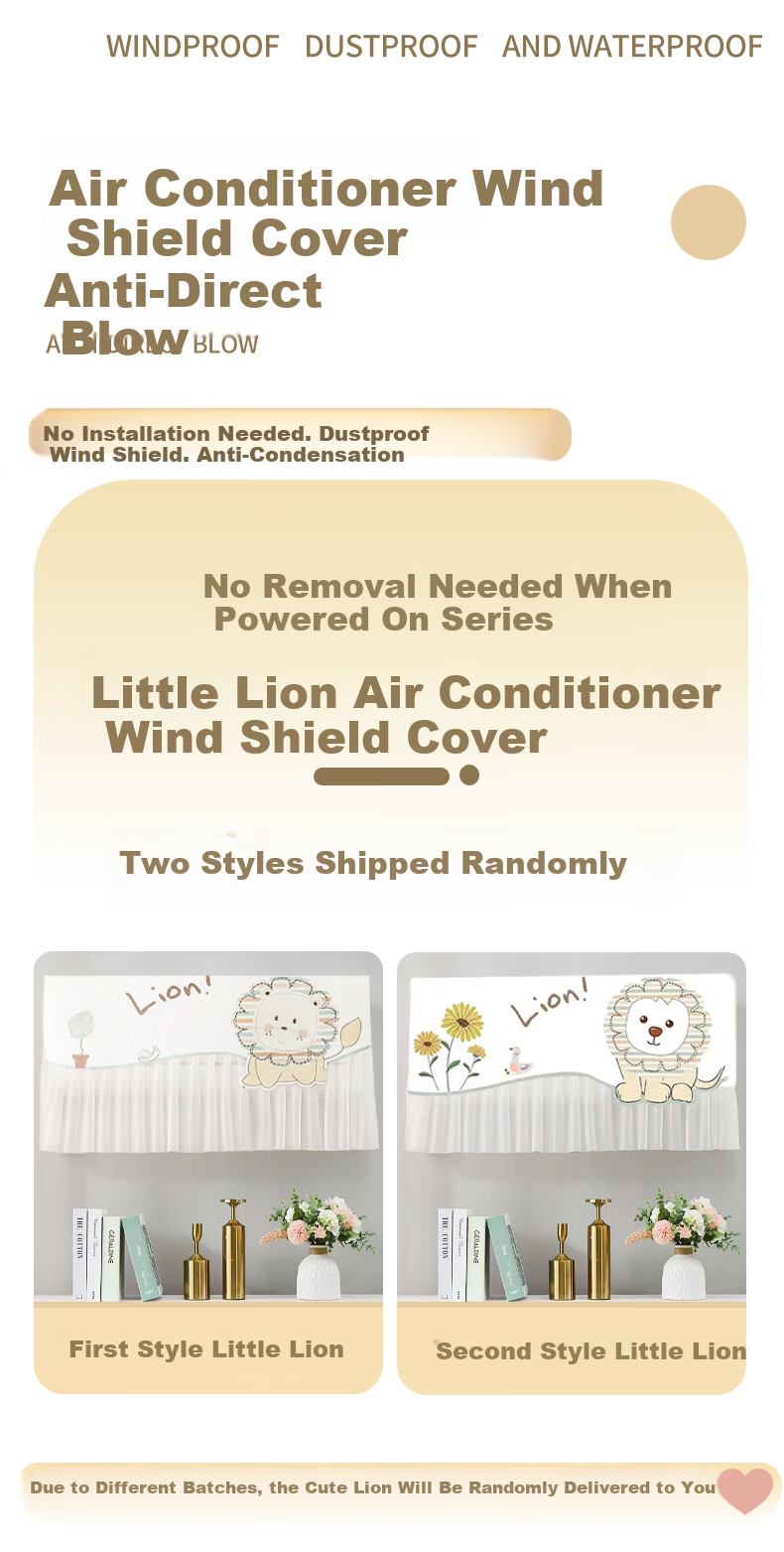 Gusen Zhe Air Conditioner Wind Shield Cover Universal Wall-Mounted AC Cover Anti-Direct Blow Wind Curtain Suitable for Gree Midea Air Conditioners Under 88CM Full Coverage Without Removal During Opera 1