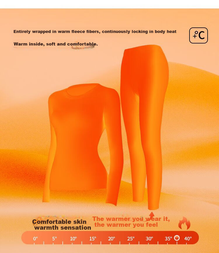 GUJIN Double-Sided Fleece Lined Mink Cashmere and Lyocell Thermal Underwear Set for Women Thickened Autumn Winter Heat Retaining Base Layer Top and Bottom 7