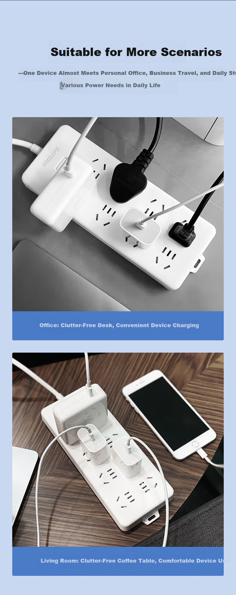 PHILIPS 10-Socket Master Control Switch 1.8m with Child Safety Shutter Power Strip Extension Cord Socket Outlet 11