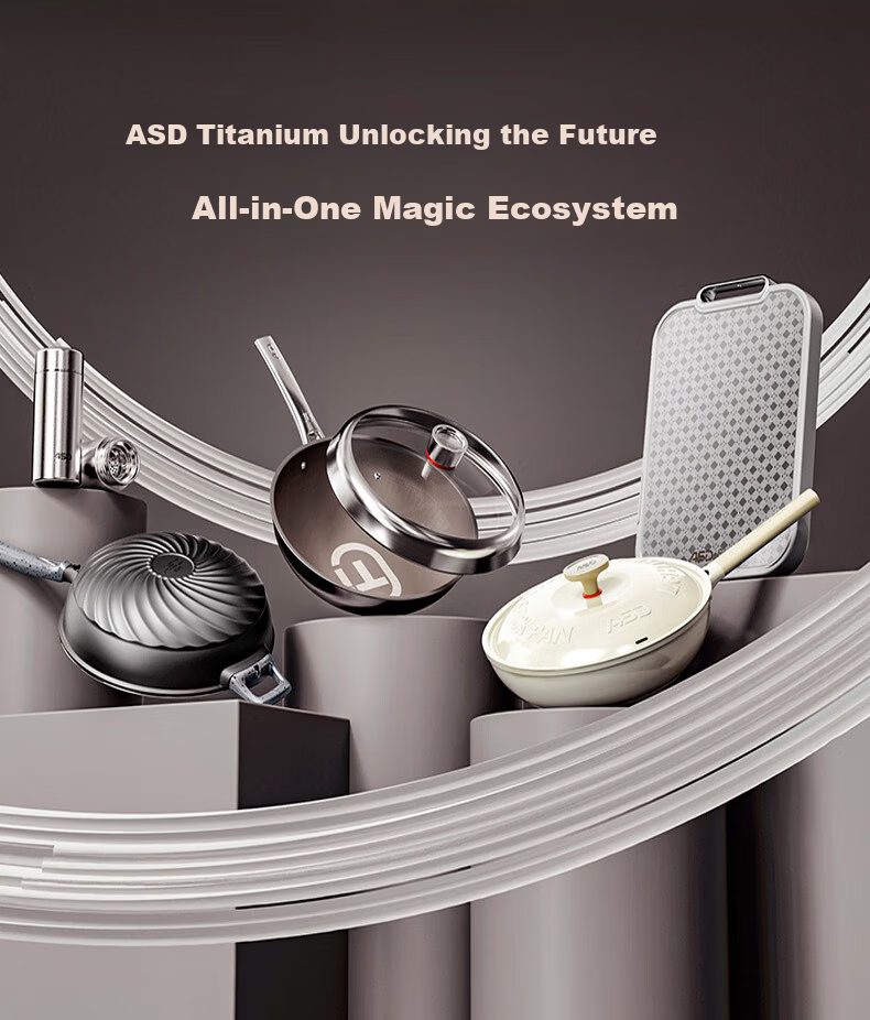 ASD 28cm Pure Titanium Non-Stick Frying Pan with Fluorine-Free Coating for Eggs, Steak, and Stir-Fry Compatible with Induction and Gas Stoves Z1 2
