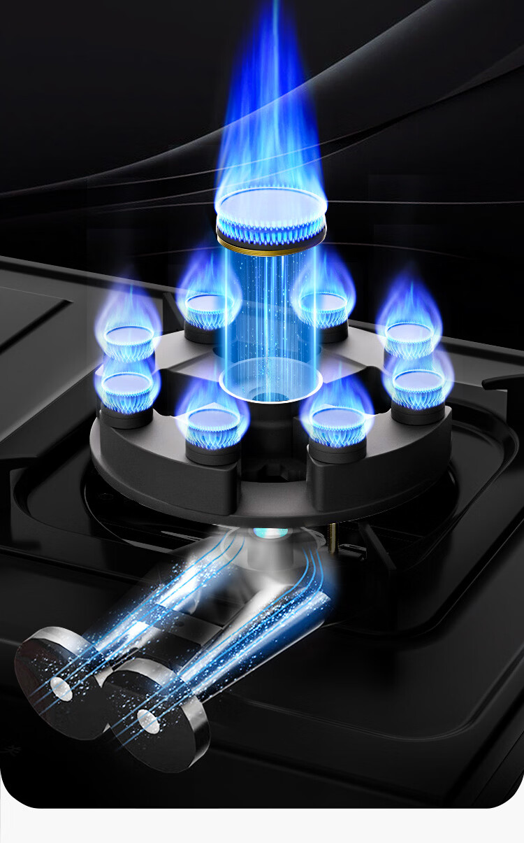 Canbo Natural Gas Stove Tabletop Double Burner 5.2KW High Power Nine-Chamber Copper Flame Cap Removable Burner Household Energy-Saving Explosion-Proof Durable Kitchen High Flame Stove TI25H 4