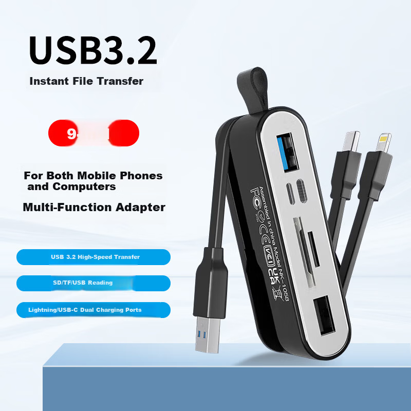 Liantuo Multi-Function Card Reader Universal for Mobile Phone and Computer High-Speed SD Memory Card Reader Compatible with Huawei Type-C Tablet TF Card Support Charging and Driving Recorder Use