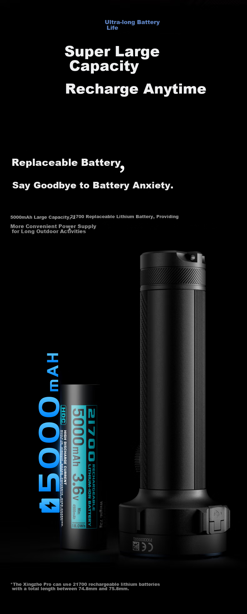 OLIGHT Warrior Pro High-Power Flashlight All-Purpose Outdoor Lighting Emergency Camping Lantern Ultra-Long Battery Life Flashlight 10